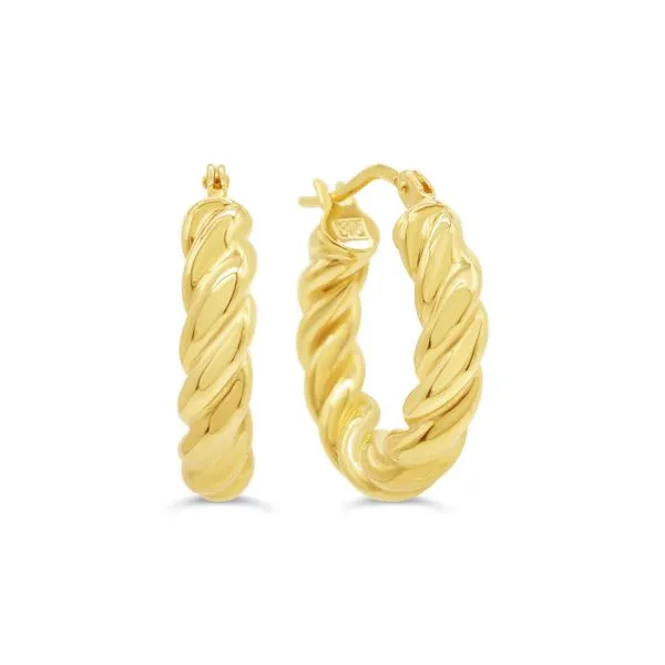 10KT Yellow Gold Twisted Hoop Earrings Harmony Jewellers Grimsby, ON