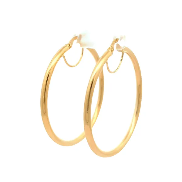 18KT Yellow Gold 40mm Hoop Earrings Harmony Jewellers Grimsby, ON