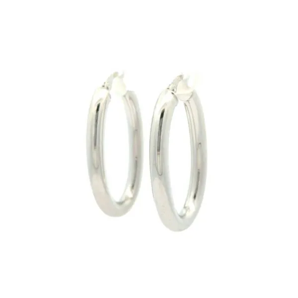 10KT White Gold 21mm Oval Hoop Earrings Harmony Jewellers Grimsby, ON