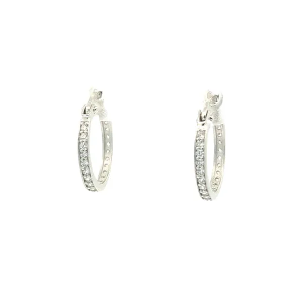10KT White Gold CZ Hoop Earrings Harmony Jewellers Grimsby, ON