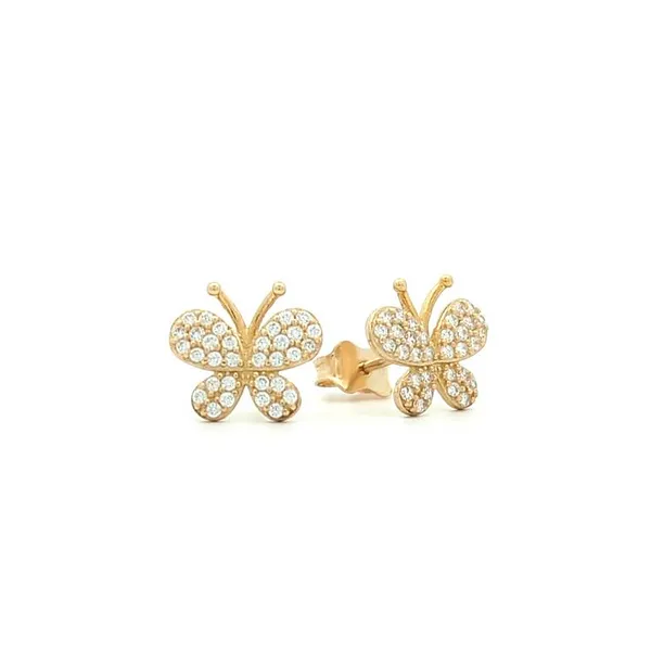 10KT Yellow Gold CZ Butterfly Stud Earrings Harmony Jewellers Grimsby, ON
