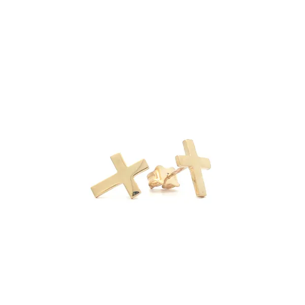 10KT Yellow Gold Cross Stud Earrings Harmony Jewellers Grimsby, ON