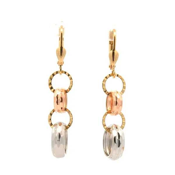 10KT Yellow, White and Rose Gold Dangle Earrings Harmony Jewellers Grimsby, ON