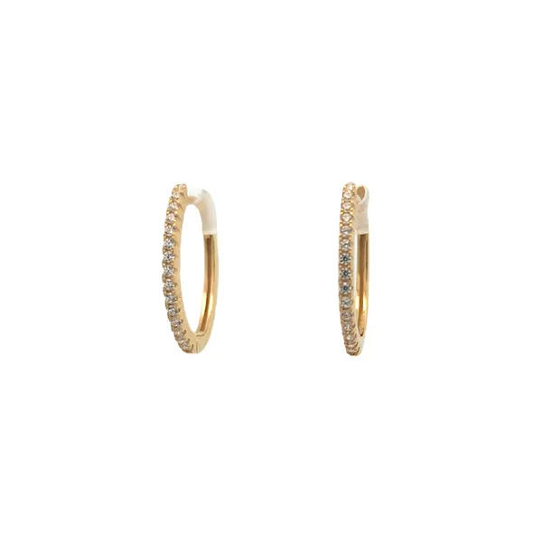 10KT Yellow Gold CZ Hoop Earrings Harmony Jewellers Grimsby, ON