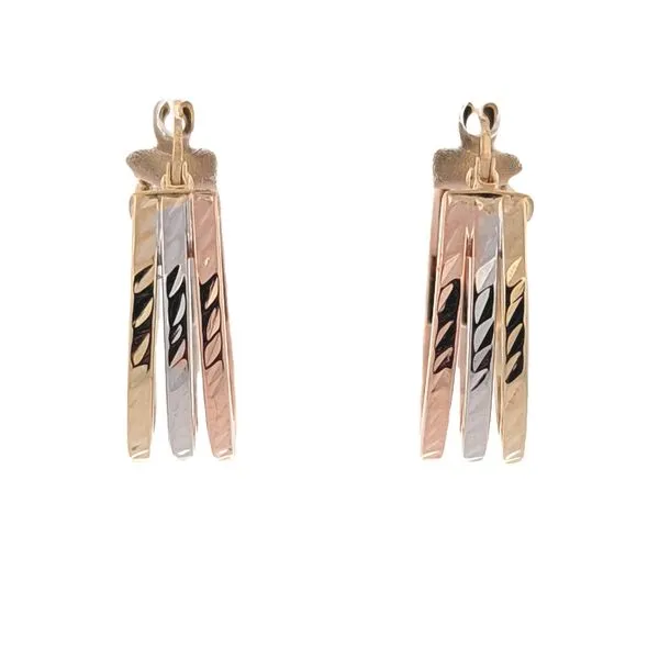 10KT Yellow, White, And Rose Gold Hoop Earrings Harmony Jewellers Grimsby, ON