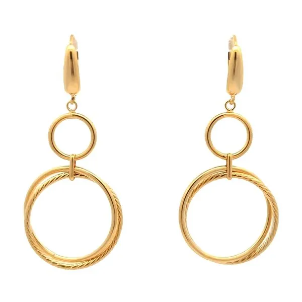 10k Yellow Gold Dangle Circle Earrings Harmony Jewellers Grimsby, ON
