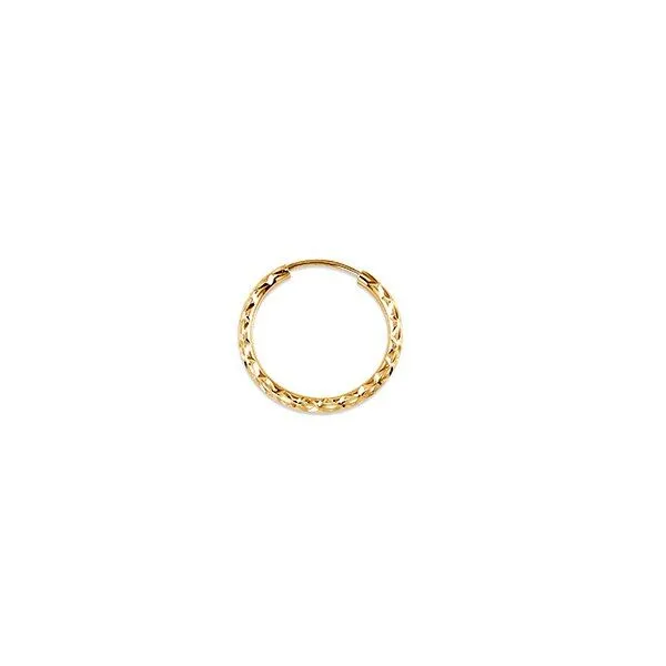 10KT Yellow Gold Dazzles Diamond Cut 15mm Hoop Earrings Harmony Jewellers Grimsby, ON