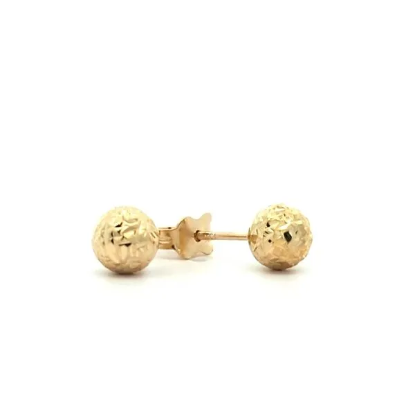 10KT Yellow Gold Diamond Cut Stud Earrings Harmony Jewellers Grimsby, ON