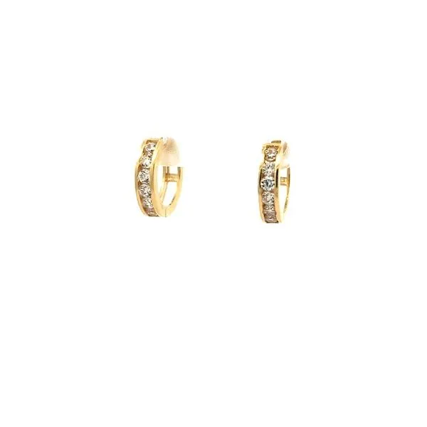 10KT Yellow Gold Cubic Zirconia Small Hoop Earrings Harmony Jewellers Grimsby, ON