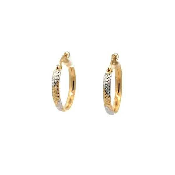 10K Two-Toned Gold Small Hoop Earrings Harmony Jewellers Grimsby, ON