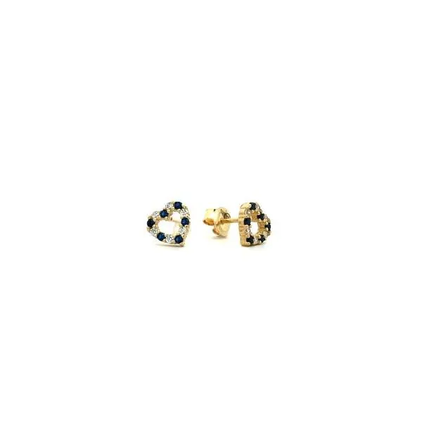 10KT Yellow Gold Cubic Zirconia Heart Stud Earrings Harmony Jewellers Grimsby, ON