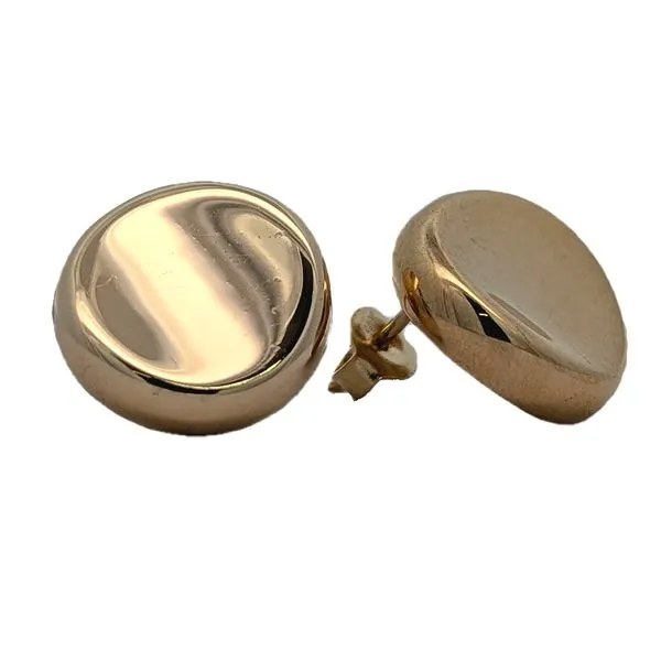10KT Yellow Gold Hollow Button Stud Earrings Harmony Jewellers Grimsby, ON
