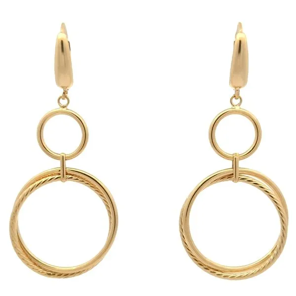 10KT Yellow Gold Circle Drop Earrings Harmony Jewellers Grimsby, ON