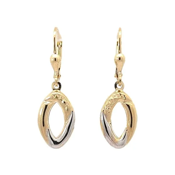 10K Two-Toned Gold Oval Drop Earrings Harmony Jewellers Grimsby, ON