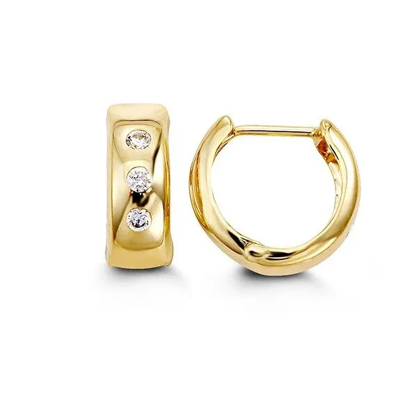 10KT Yellow Gold CZ Huggie Earrings Harmony Jewellers Grimsby, ON