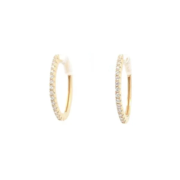 10KT Yellow Gold Cubic Zirconia Small Hoop Earrings Harmony Jewellers Grimsby, ON