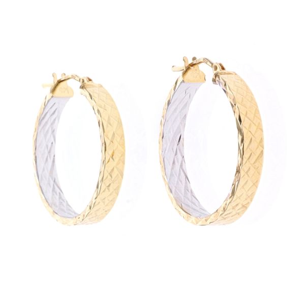 10KT Two-Tone Gold Hoop Earrings Harmony Jewellers Grimsby, ON