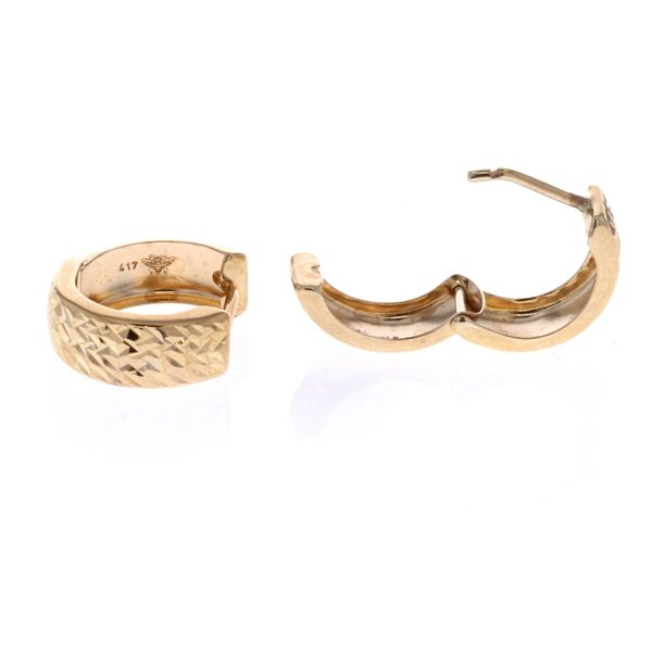 10KT Yellow Gold Diamond Cut Huggie Earrings Harmony Jewellers Grimsby, ON