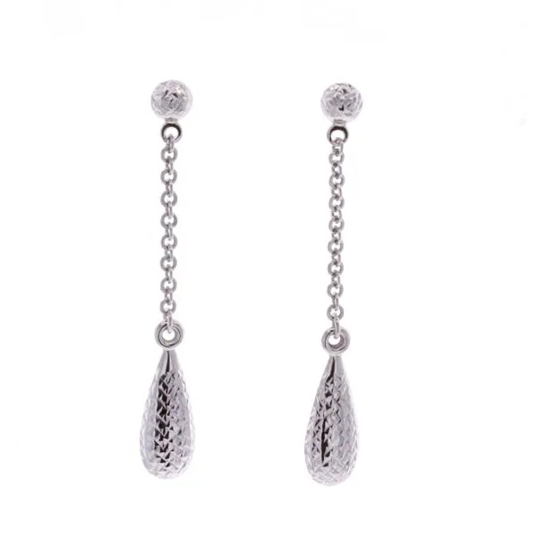 10KT White Gold Diamond Cut Drop Earrings Harmony Jewellers Grimsby, ON