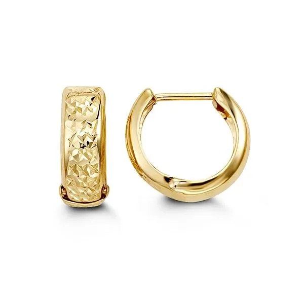 10KT Yellow Gold Diamond Cut Huggie Earrings Harmony Jewellers Grimsby, ON