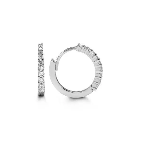 10K CZ White Gold Medium Huggie Harmony Jewellers Grimsby, ON