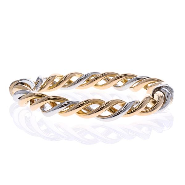 18KT Yellow and White Gold Twisted Estate Bangle Harmony Jewellers Grimsby, ON