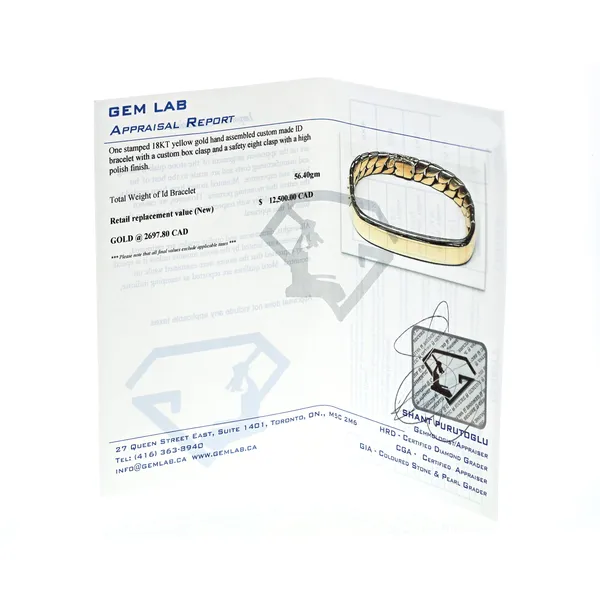 18KT Yellow Gold Estate ID Bracelet Image 2 Harmony Jewellers Grimsby, ON