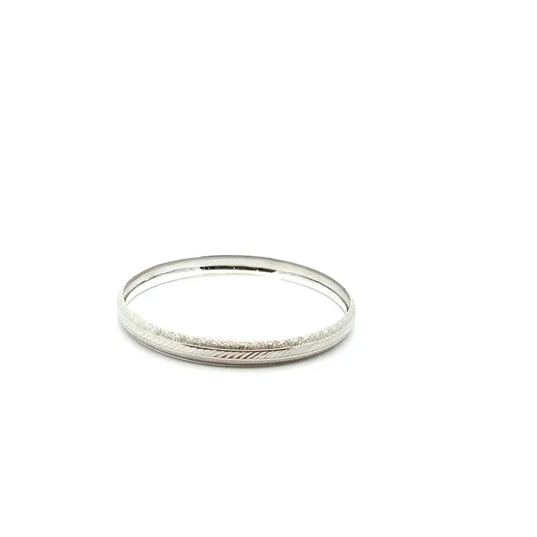 14KT White Gold Diamond Cut Bangle Harmony Jewellers Grimsby, ON