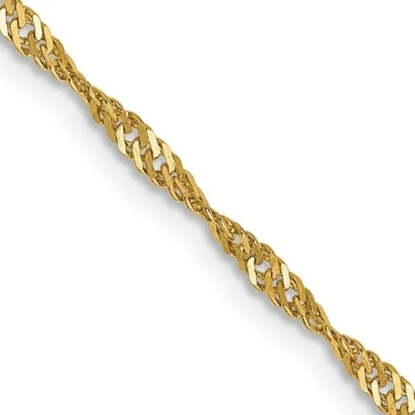 10K Yellow Gold Singapore Link Anklet 9