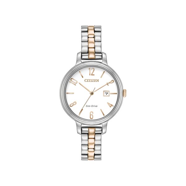 Ladies Two-Tone  Eco Drive Watch with White Face Harmony Jewellers Grimsby, ON