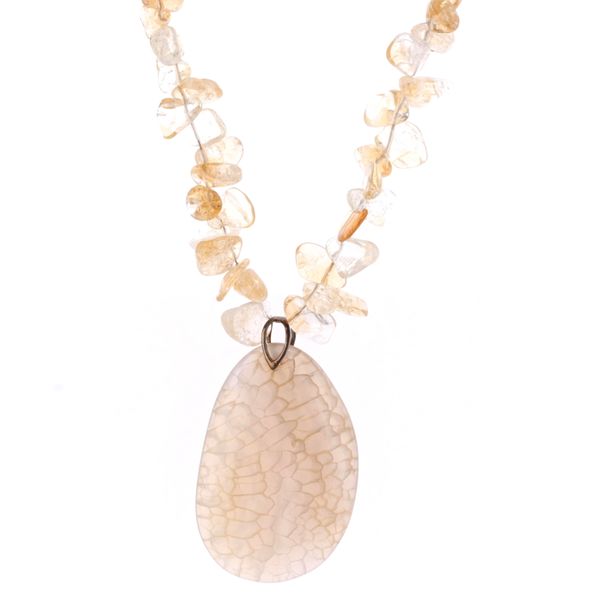 Crackle Agate with Citrine and Sterling Silver Chain Harmony Jewellers Grimsby, ON