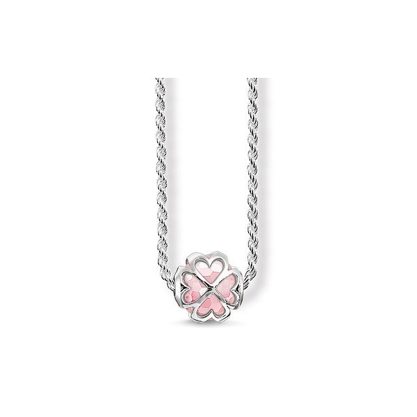 Sterling Silver Chain and Pink Flower Design Pendant Harmony Jewellers Grimsby, ON