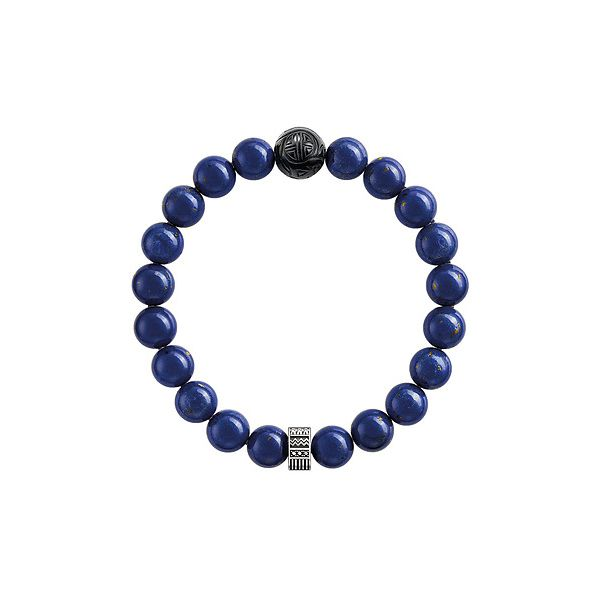 Bracelet // 925 Sterling silver, blackened/ zirconia/ obsidian/ simulated lapis lazuli // dark-blue Harmony Jewellers Grimsby, ON