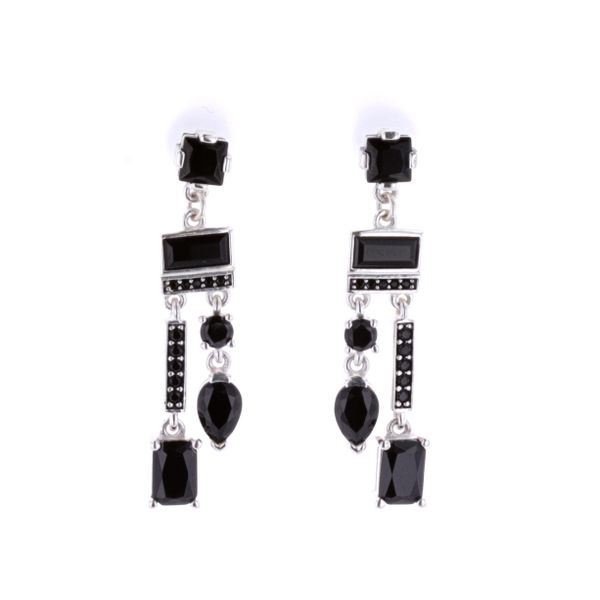 Silver Black Mixed Shapes Earrings Harmony Jewellers Grimsby, ON