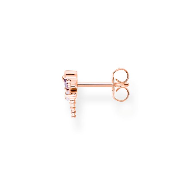 Single Ear Stud Dragonfly with Stones Rose Gold Image 2 Harmony Jewellers Grimsby, ON
