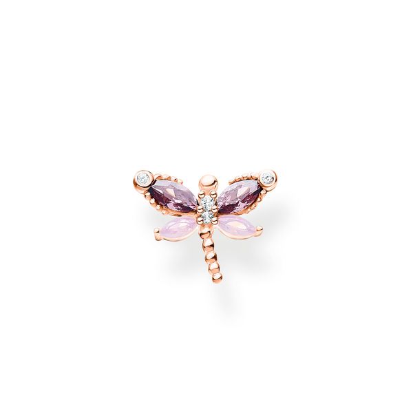 Single Ear Stud Dragonfly with Stones Rose Gold Harmony Jewellers Grimsby, ON
