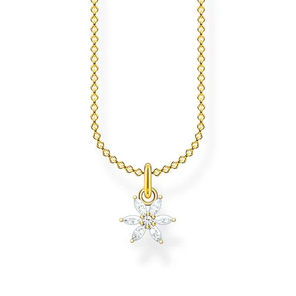 Necklace Flower White Stones, Gold Harmony Jewellers Grimsby, ON