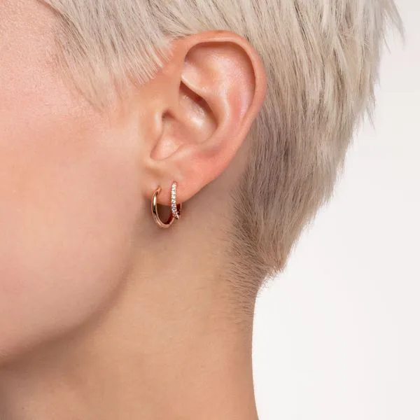 Single Hoop Earring White Stones - Rose Gold Image 3 Harmony Jewellers Grimsby, ON