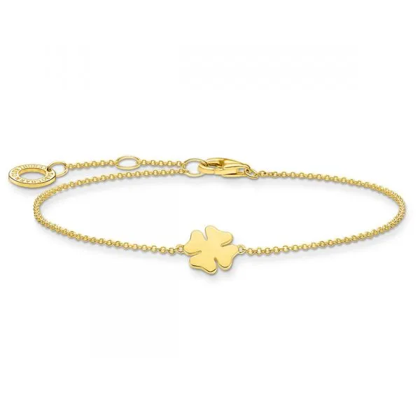 Sterling Silver Gold Plated Four Leaf Clover Bracelet Harmony Jewellers Grimsby, ON