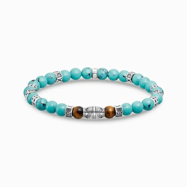 Thomas Sabo Sterling Silver Turquoise and Tiger's Eye Beaded Bracelet Harmony Jewellers Grimsby, ON