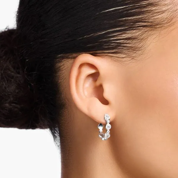 Thomas Sabo Sterling Silver CZ Hoop Earrings Image 2 Harmony Jewellers Grimsby, ON