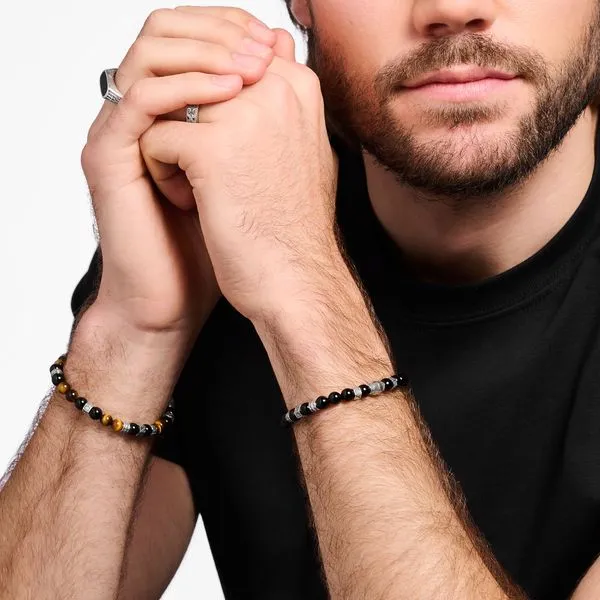 Thomas Sabo Sterling Silver Black Onyx Bead Bracelet Image 2 Harmony Jewellers Grimsby, ON