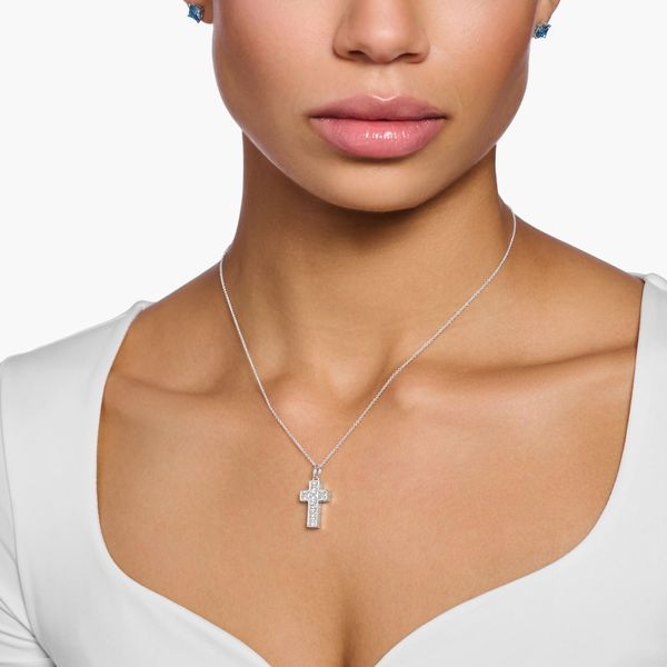 Thomas Sabo Sterling Silver CZ Cross 45cm Necklace Image 2 Harmony Jewellers Grimsby, ON