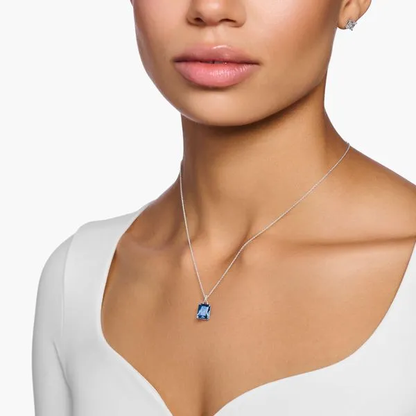 Thomas Sabo Sterling Silver Blue Stone Necklace Image 2 Harmony Jewellers Grimsby, ON