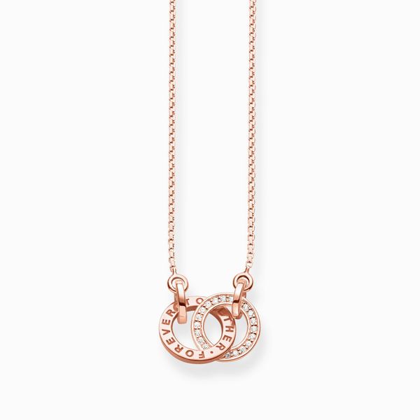 Thomas Sabo Sterling Silver Rose Gold Plated CZ Forever Together Small Circle Necklace Harmony Jewellers Grimsby, ON