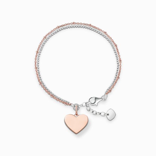 Thomas Sabo Sterling Silver and Rose Gold Plated Rose Heart Bracelet Harmony Jewellers Grimsby, ON