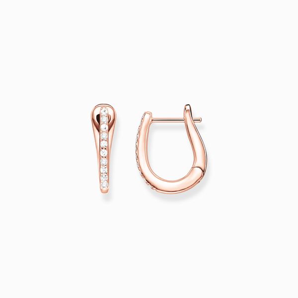 Thomas Sabo Sterling Silver Rose Gold Plated CZ Hoop Earrings Harmony Jewellers Grimsby, ON