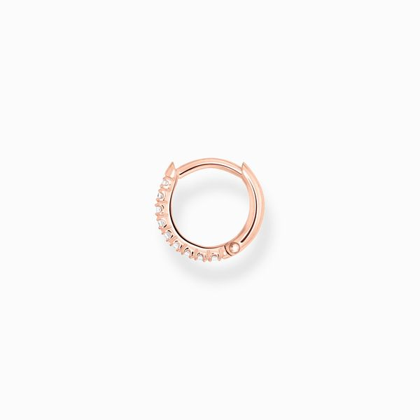 Single Hoop Earring White Stones -Rose Gold Image 2 Harmony Jewellers Grimsby, ON