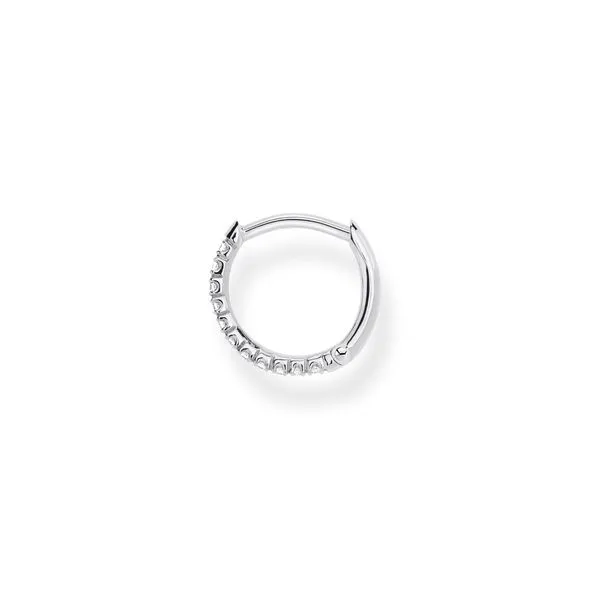 Thomas Sabo Single Hoop Earring White Stones, Silver Image 2 Harmony Jewellers Grimsby, ON