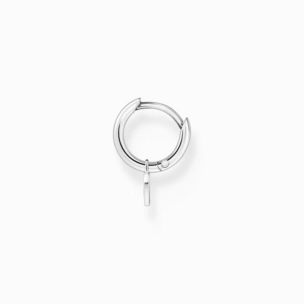 Thomas Sabo Sterling Silver Heart Pendant Single Hoop Earring Image 2 Harmony Jewellers Grimsby, ON